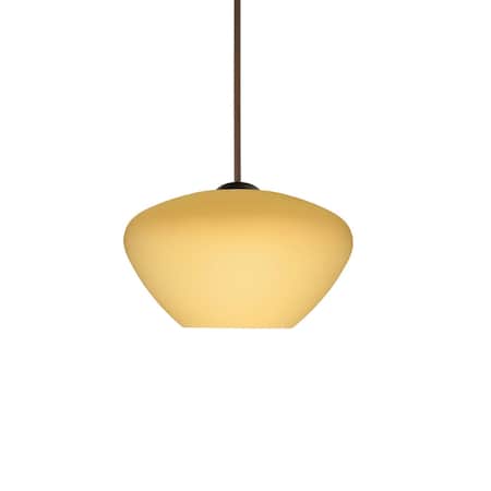Besa Lighting Peri Cord Pendant, Vanilla Matte, Bronze Finish, 1x5W LED 1XT-5410VM-LED-BR